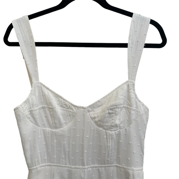 NWT! Aqua for Bloomingdales Corset White Polka Dot Textured Mini Dress - Size M - Picture 5 of 12